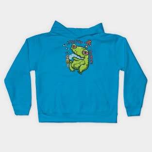 Trippy Humans Frog Lick Kids Hoodie